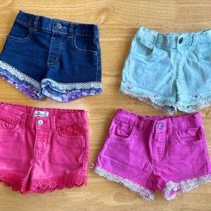 4T Jean Lace Shorts Lot